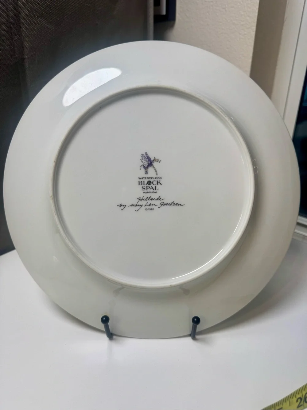 Vintage Block Spal Porcelain Floral Dinner Plate in Hillside Floral Motif-1981